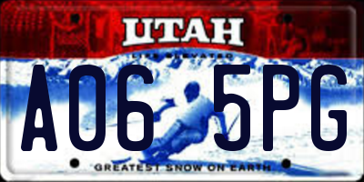 UT license plate A065PG