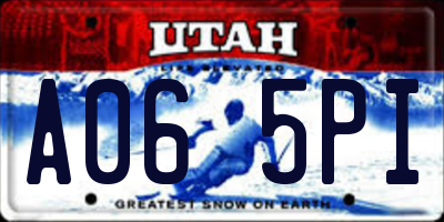 UT license plate A065PI