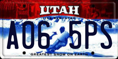 UT license plate A065PS