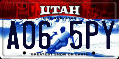UT license plate A065PY