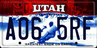 UT license plate A065RF