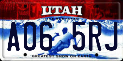 UT license plate A065RJ
