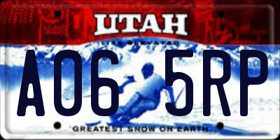 UT license plate A065RP
