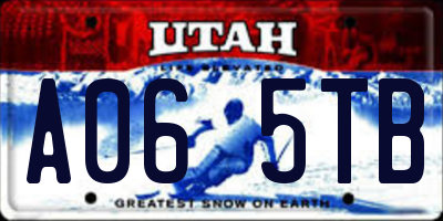 UT license plate A065TB