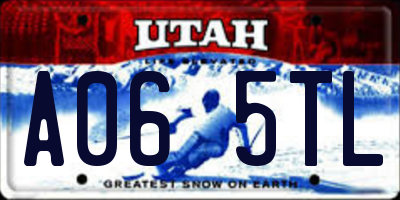 UT license plate A065TL