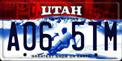 UT license plate A065TM