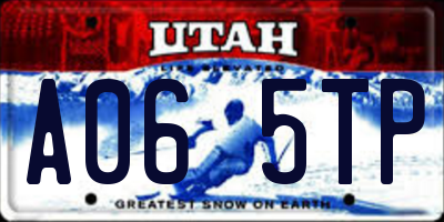 UT license plate A065TP