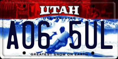 UT license plate A065UL