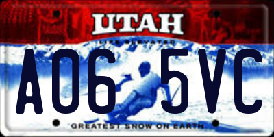 UT license plate A065VC