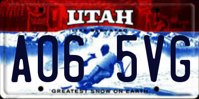 UT license plate A065VG