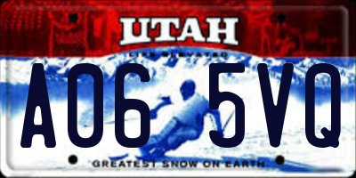 UT license plate A065VQ