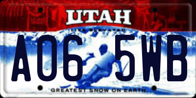 UT license plate A065WB