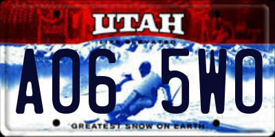 UT license plate A065WO