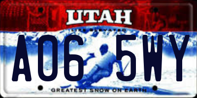 UT license plate A065WY