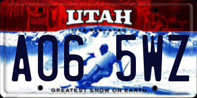 UT license plate A065WZ