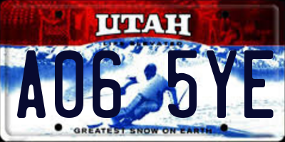 UT license plate A065YE