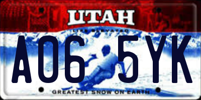 UT license plate A065YK