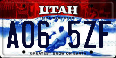 UT license plate A065ZF