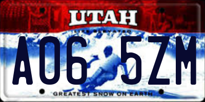 UT license plate A065ZM