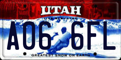 UT license plate A066FL