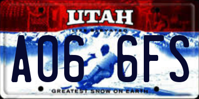 UT license plate A066FS