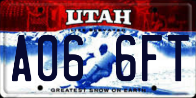 UT license plate A066FT
