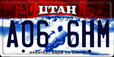 UT license plate A066HM