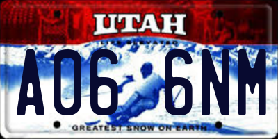 UT license plate A066NM