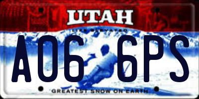UT license plate A066PS
