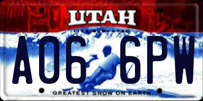 UT license plate A066PW