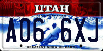 UT license plate A066XJ