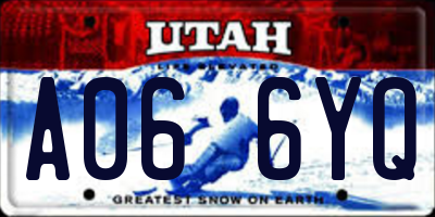 UT license plate A066YQ