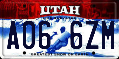 UT license plate A066ZM