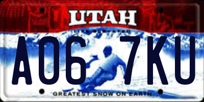 UT license plate A067KU