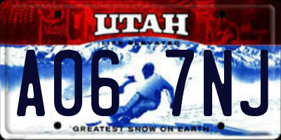 UT license plate A067NJ