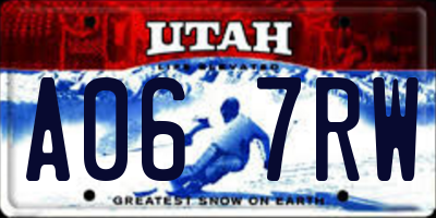 UT license plate A067RW