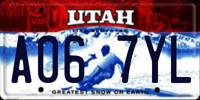 UT license plate A067YL