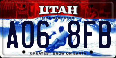 UT license plate A068FB