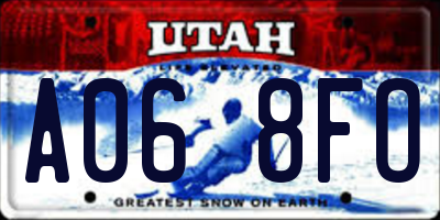 UT license plate A068FO