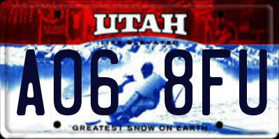 UT license plate A068FU