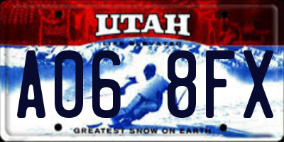 UT license plate A068FX