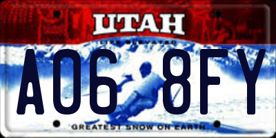 UT license plate A068FY