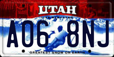 UT license plate A068NJ