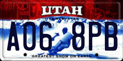 UT license plate A068PB