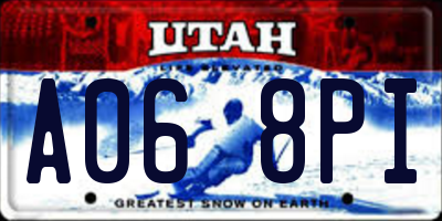 UT license plate A068PI