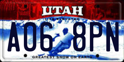 UT license plate A068PN
