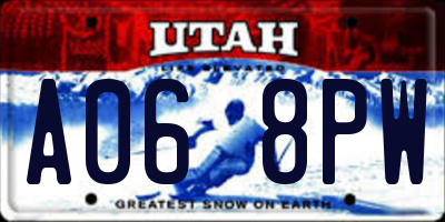 UT license plate A068PW