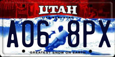 UT license plate A068PX