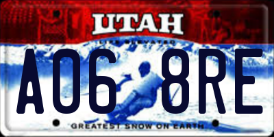 UT license plate A068RE