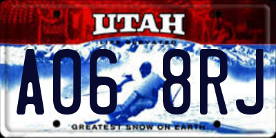 UT license plate A068RJ